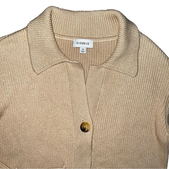 Evereve Tan Knit Cardigan with Buttons and Pockets Size XS - Picture 5 of 8